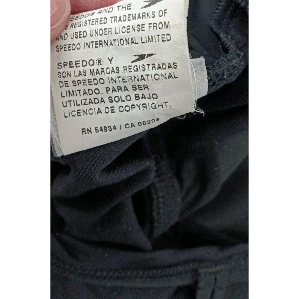 Speedo Black One Piece Swimsuit Size 16 Tummy Control Shelf Bra Classic Swimwear